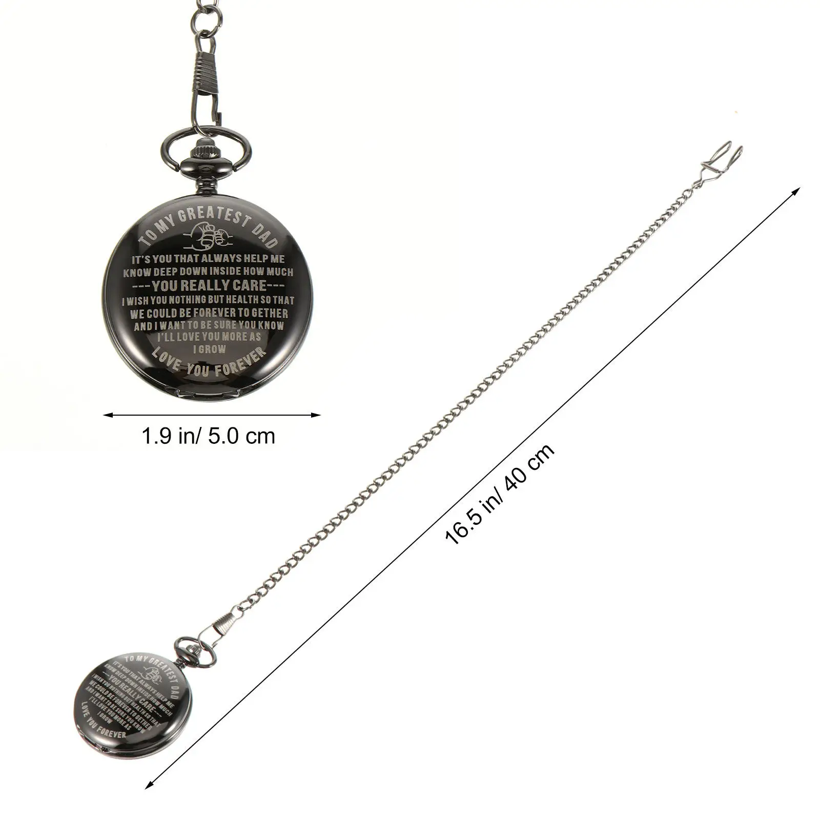 Quartz Movement Hanging Pocket Watch Laser Engraved Clear Handwriting Exquisite 3D Aesthetic Design Unisex Necklace Watch Gift