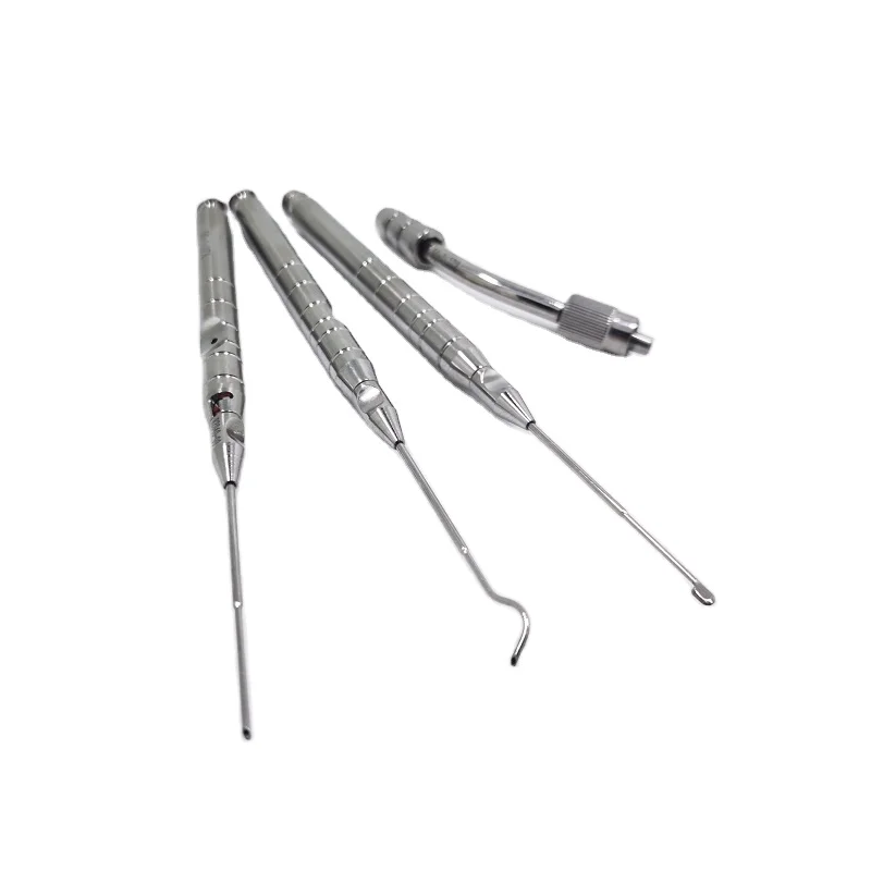 Micro Cerumen Hooks with Suction Tube Ear Microsurgery Instruments ENT Instruments
