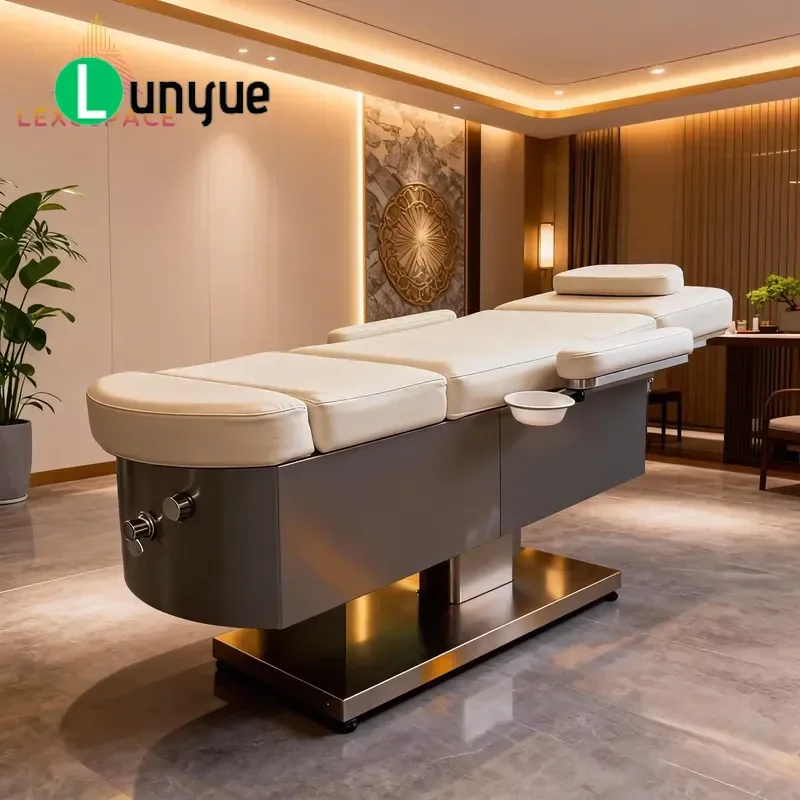 Electric Massage Shampoo Chair with Ceramic Basin All-in-one Professional Hair Washing Station for Beauty Barber Shop