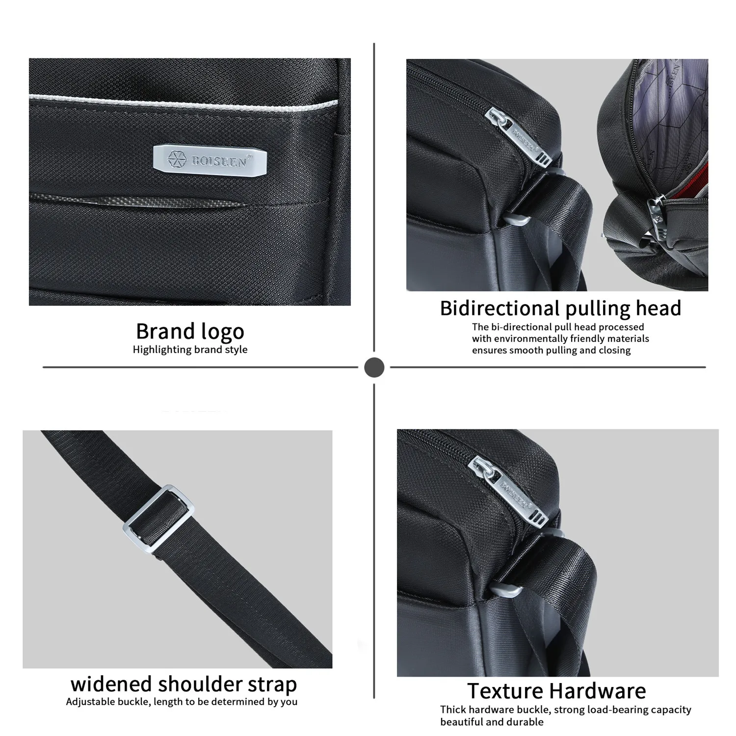 Men's Crossbody Bag Simple And Elegant Business Travel Bag Multi-functional Ultra Light Single Shoulder Oxford Bag