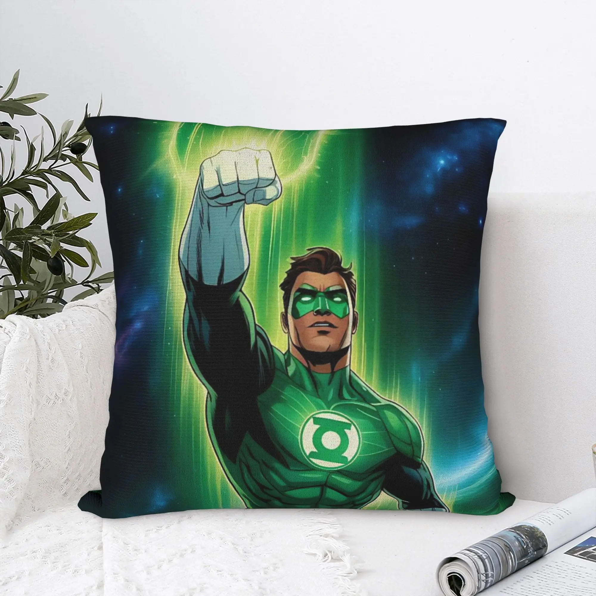 Movie Greens Lanterns Heroes  Square Pillow Cases Cushion Cover Customized Zipper Decor Pillowcase for Living Room 18