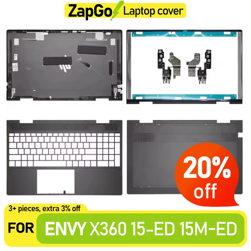 Replacement Front Bezel Palmrest Top Bottom Case Hinges LCD Screen Back Cover for HP Envy x360 15ed 15med 15ee 15mee TPN-C149