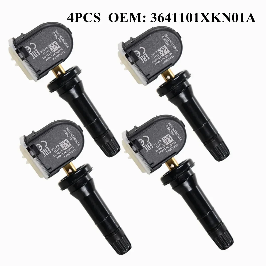 4Pcs 3641101XKN01A 433MHz TPMS Tire Pressure Sensor For Haval DARGO Great Wall Jolion POER Tank 300 2021 2022 2023 2024