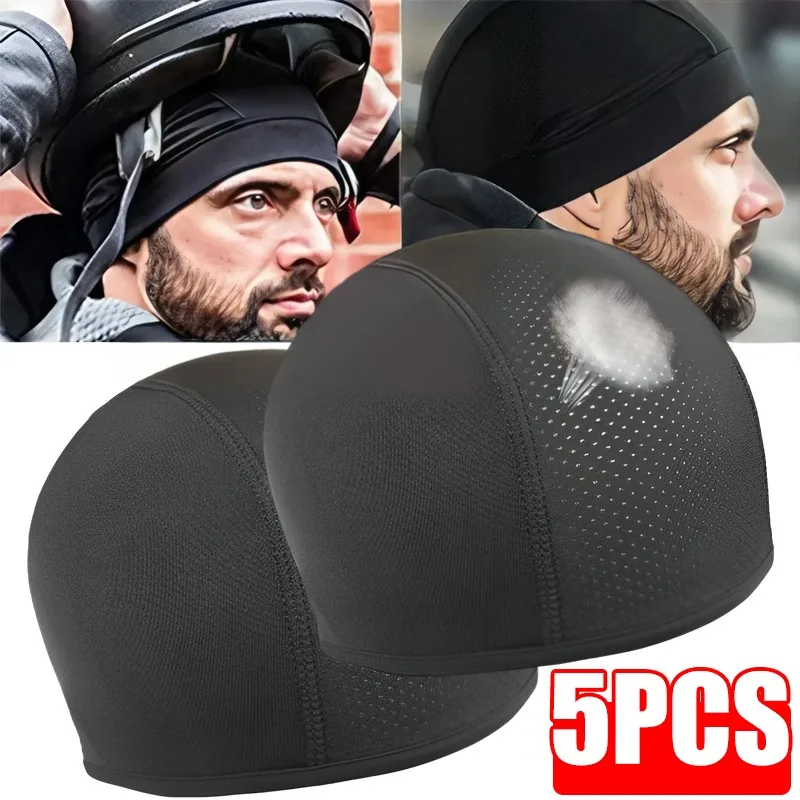 

1/5PCS Motorcycle Helmet Inner Cap Hat Quick Dry Breathable Hat Racing Cap Under Helmet Beanie Cap Motocross Motor Helmet Hat