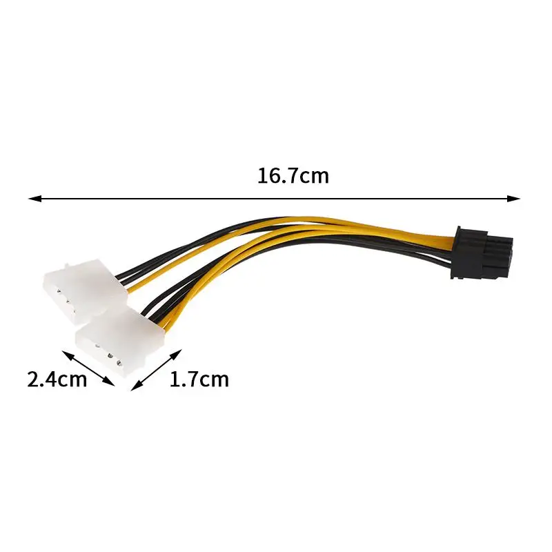 بطاقة الرسومات 8Pin ذكر إلى ثنائي 4Pin أنثى بطاقة الفيديو سلك الطاقة 8 Pin PCI Express إلى كابل الطاقة المزدوج 4 Pin Molex