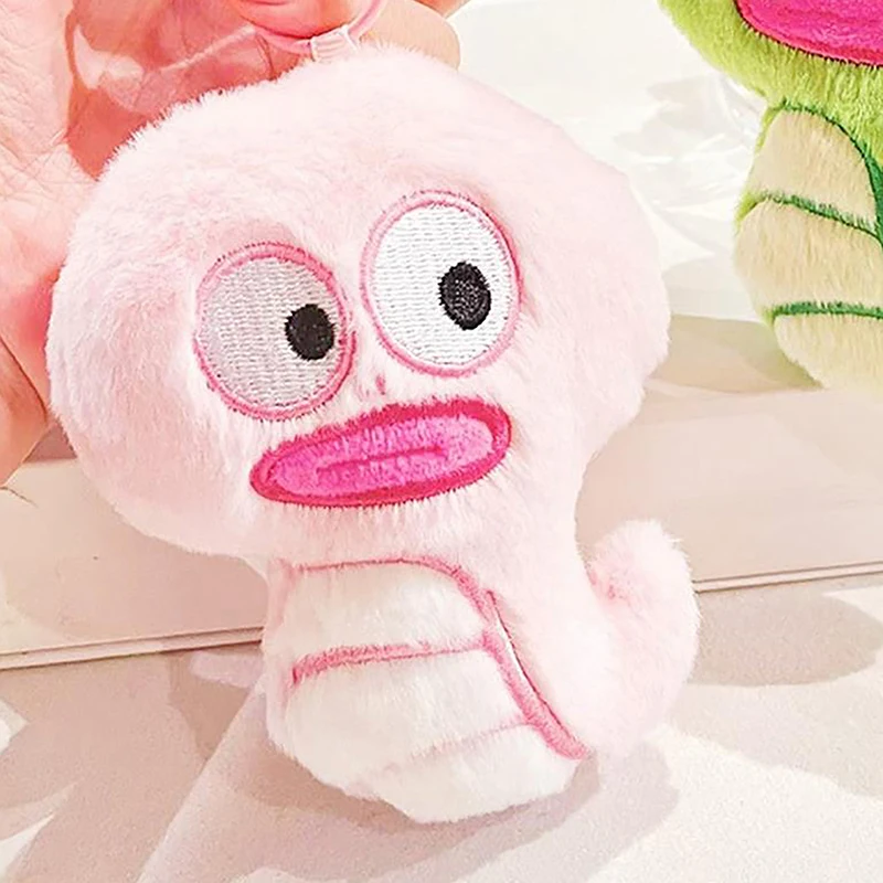 Cute Green And Pink Big-eyed Snake Plush Animal Dolls Toy Handmade DIY Excipients Bag Hat Shoes Socks Accessories Birthday Gifts