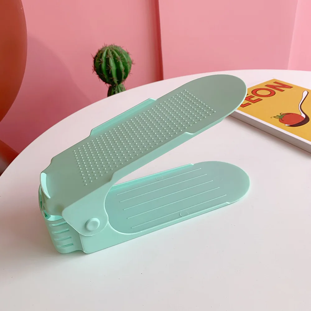7/100 Stück modernes Schuhregal, Schuhaufbewahrungsregal, doppelschichtig, integriertes, verstellbares Kunststoff-Schuhregal für Zuhause und Wohnzimmer – Detail 3