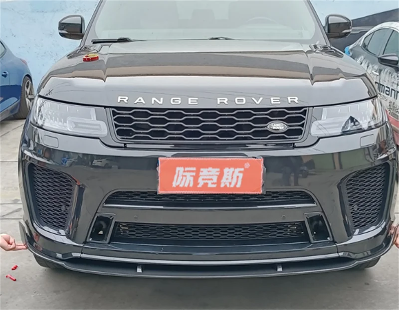 For Land Rover Range Sport SVR 2014-2020 High Quality Real Carbon Fiber Front Bumper Lip Spoiler Splitters