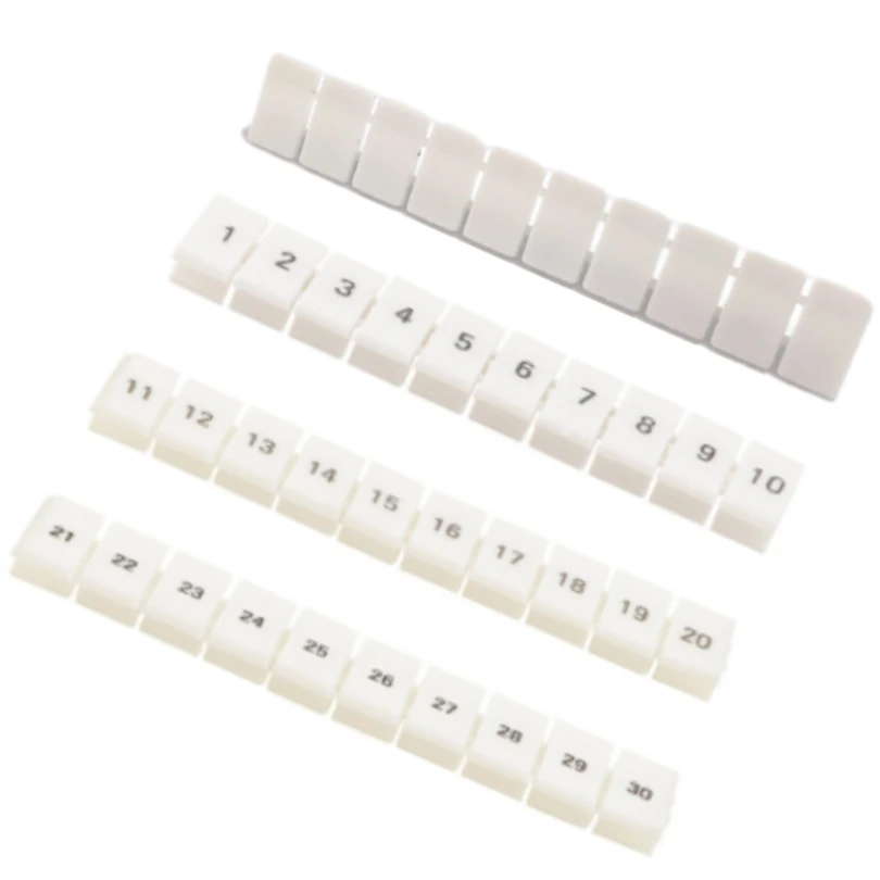 Strong Compression Resistance ZB5 DIN Rail Terminal Block Marking Label with Standard Numbering White Nylon Marking Tag