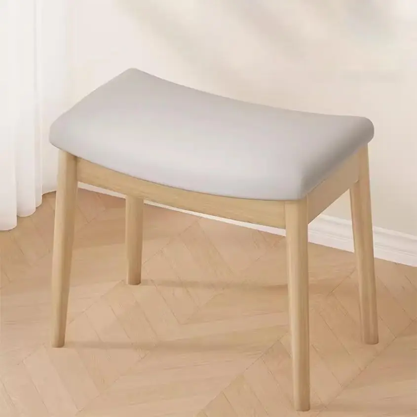 

Foot Stool, Saddle Cushion Vanity Stool, Modern Concave Ottoman with Upholstered Seat for Entryway, Bedroom, Patio, Living Room.