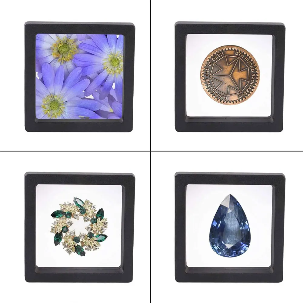 2/5/10pcsTransparent Floating Display Box, Plastic Film Jewelry Packaging Box,  Necklace, Ring, and Collectible Storage Box