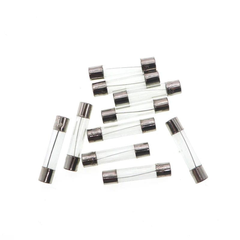 Fusível de vidro fast blow 6mm x 30mm, fusível de vidro com sopro rápido 6mm x 30mm 6x30mm 250v 0,5a 1a 2a 3a 4a 5a 6a 7a 8a 10a 15a 20a com 10 peças