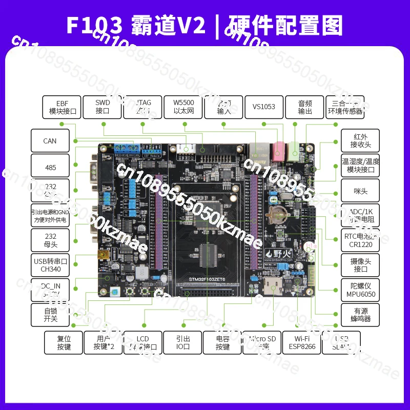 Applicable to STM32 development board STM32F103 learning board F103ZET6 microcontroller embedded development board