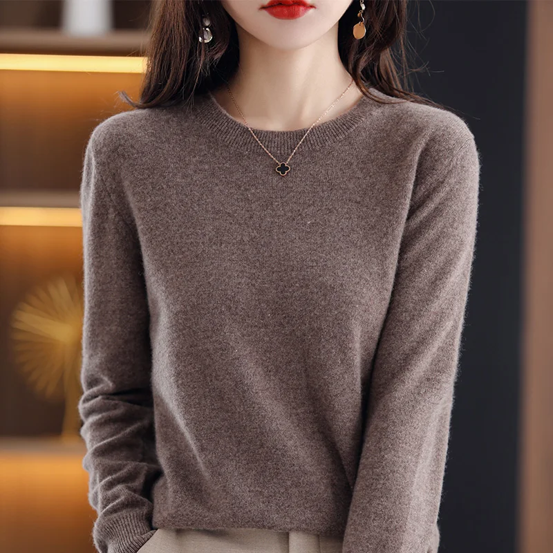 2022ใหม่ผ้าขนสัตว์ชนิดหนึ่งเสื้อกันหนาวผู้หญิงสบายๆ O-Neck Pullovers ฤดูใบไม้ร่วงฤดูหนาวผู้หญิงเสื้อกันหนาว Cashmere เสื้อกันหนาว