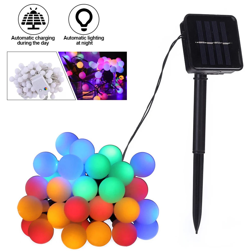 100/50/20leds 12m broušené sklo bál solární lehký outdoorové IP65 vodotěsný laso víla lamp solární sad girland vánoce dekorace