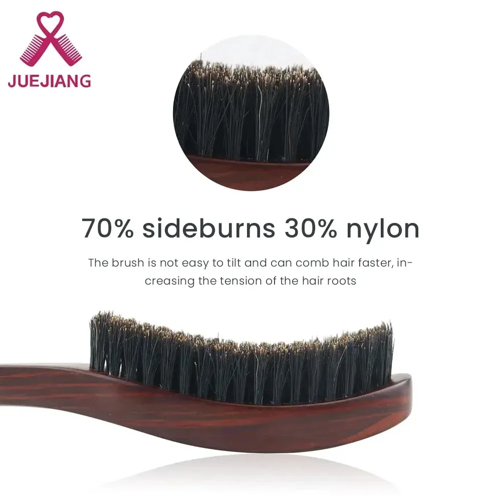 MJ Beard Brush Medium Boar and Nylon Bristles Afro Care for Men and Beard Grooming Wave Brush