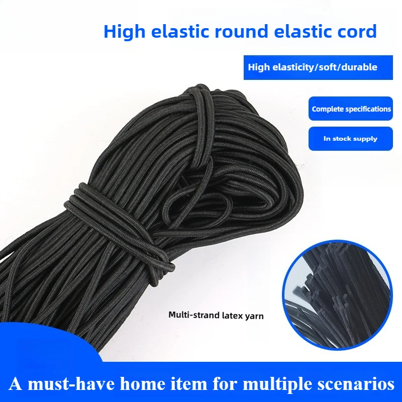 

Multi-Size Elastic Bungee Cords - 3/4/5/6mm Rubber Rope for Sewing Crafts, Garment Repair & DIY Stretchable Band Projects