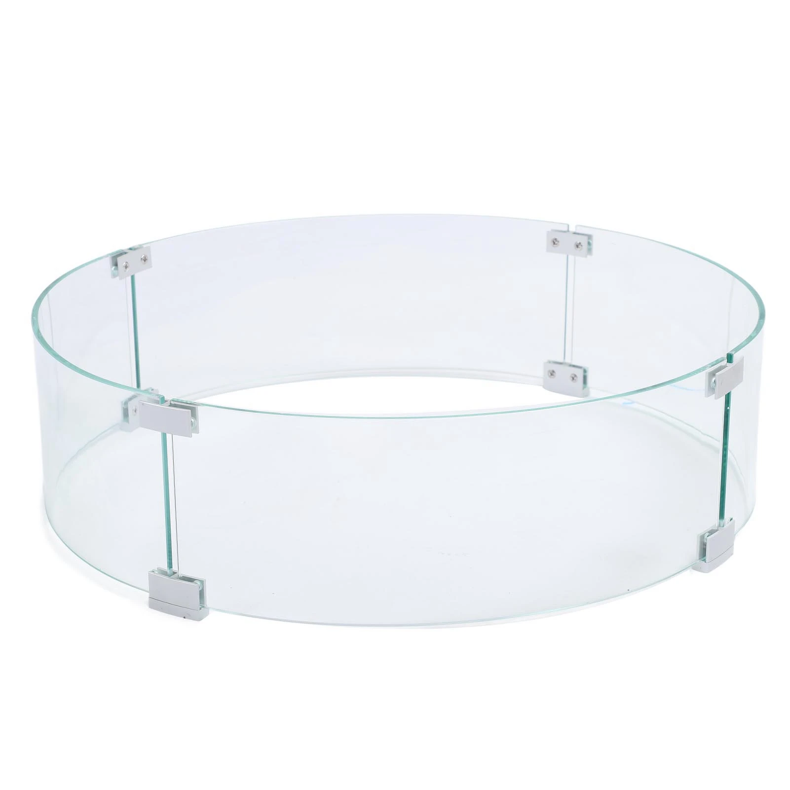 

Round Fire Pit Wind Guard Tempered Glass Windscreen Clear Flame Shield 650mm Diameter 6mm Thickness