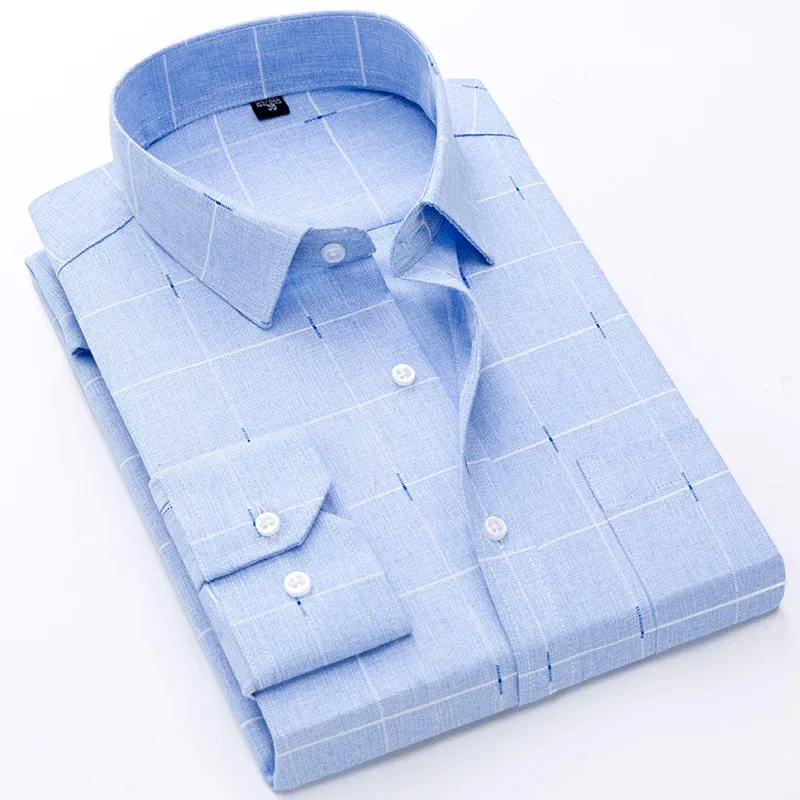 2024 New Men\'s Fashion Printed Shirt Spring/Summer Long Sleeved Single Pocket Casual Comfortable Business High Quality Top S-4XL