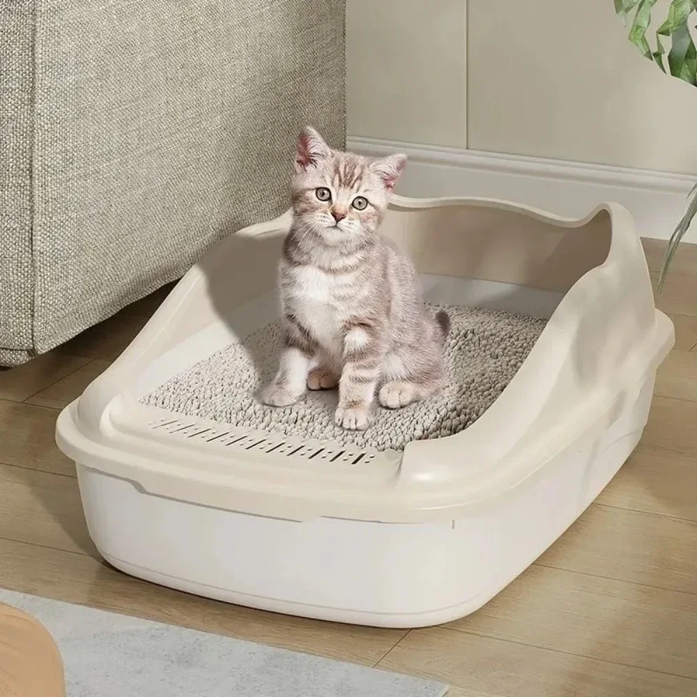 Kitty litter box semi-enclosed kitty litter toilet sand prevention special kitten litter box kitten litter box kitten supplies