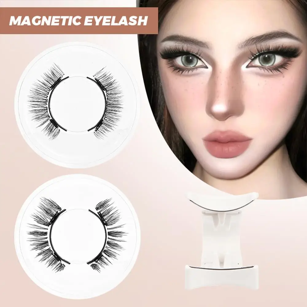 Black Natural Look Magnetic Eyelashes Reusable Easy to Wear Magnetic Eyelashes with Applicator Wispy Magnetic Lashes Kit