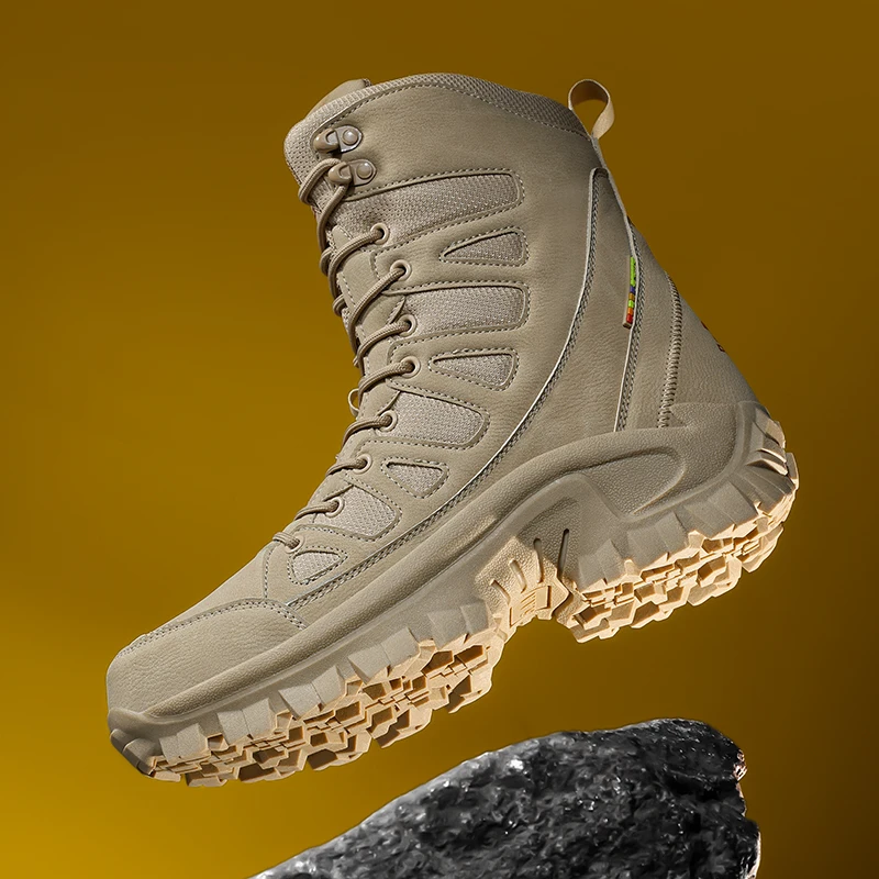 

High-top Boots Anti-slip Breathable Casual Sports Shoes Men Wear-resistant Comfortable Soft Mountain Outdoor Hiking Shoes Men