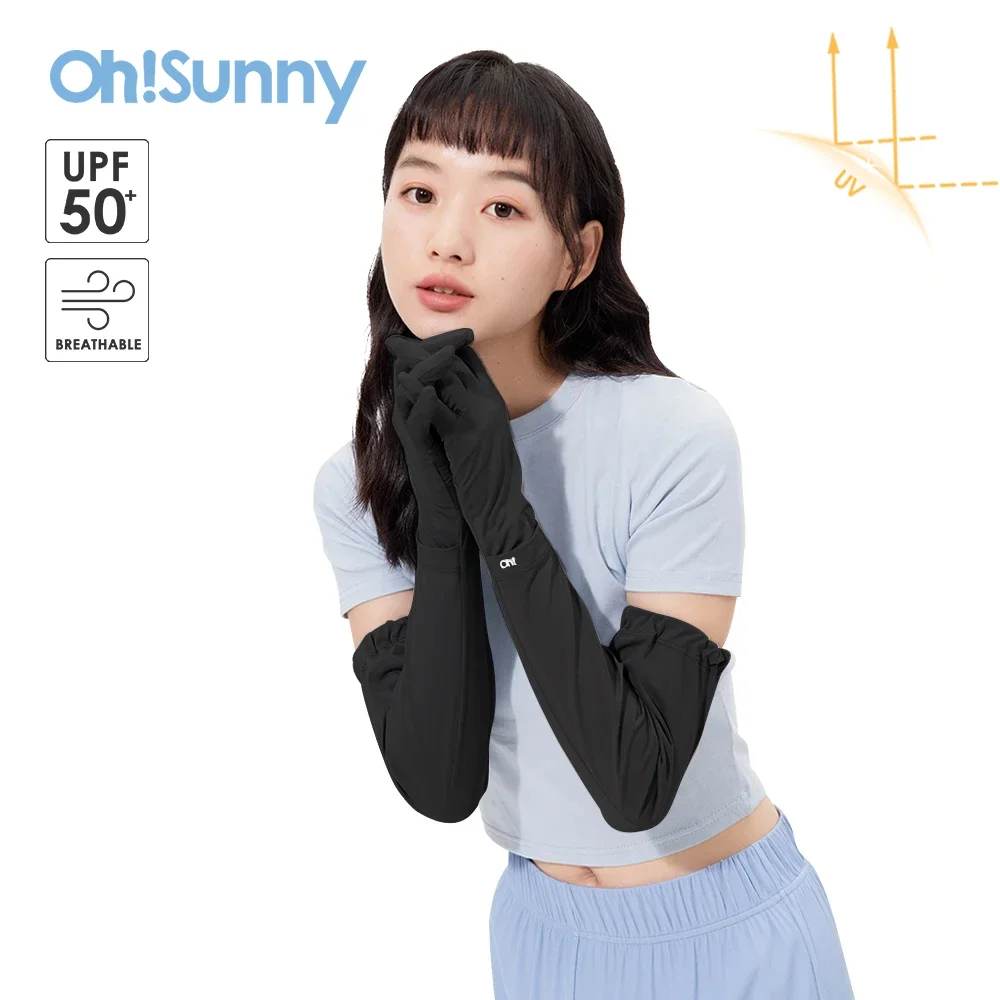 OhSunny Summer Outdoor Sport Flexible Anti-UV Arm Sleeves UPF 50+ Sun Protection Light Soft Driving Cycling Couple