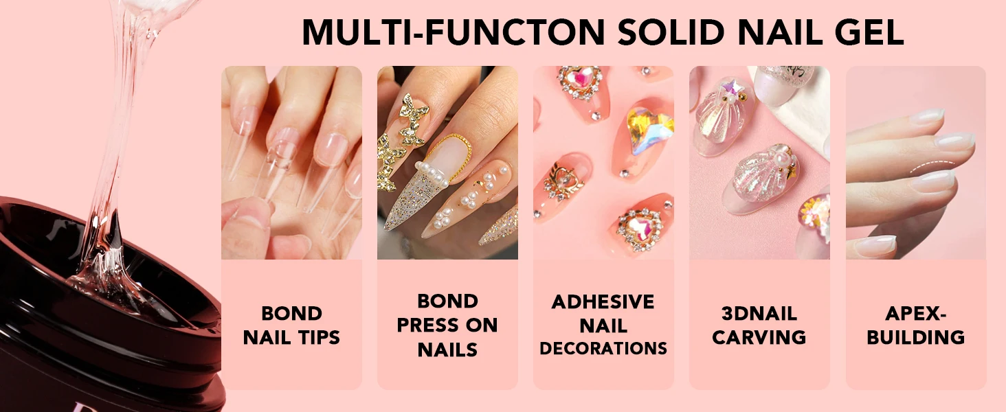 Makart fester Nagel gel kleber für weiche Gel nagels pitzen klare Acryl nagels pitzen fester Gel nagel kleber zum Drücken auf Nägel künstliche Nägel – Detail 9