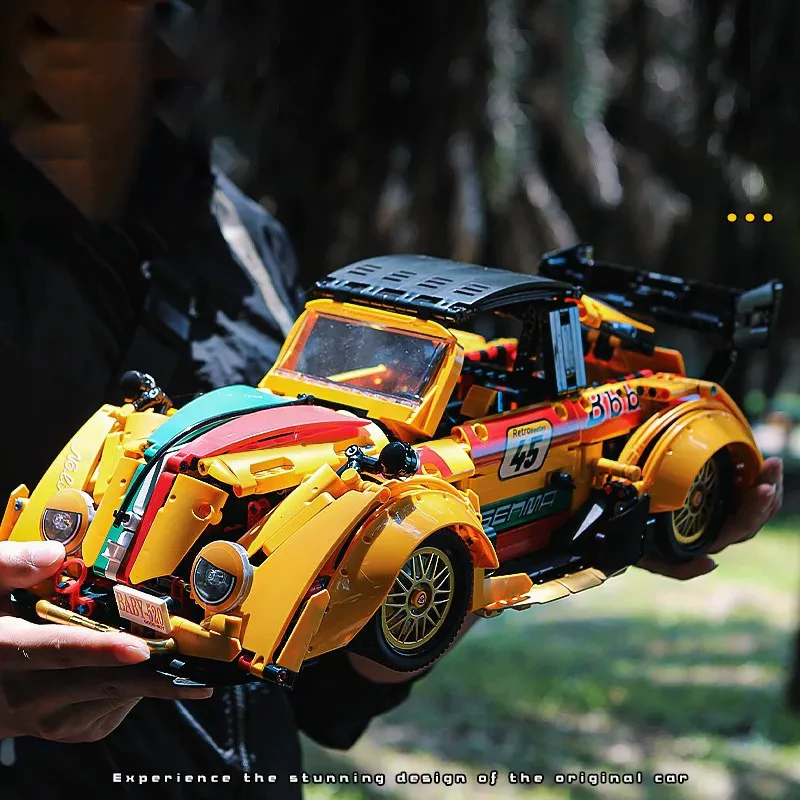 

2369PCS Low-lying Beetle Car Building Block Sports Car 1:10 Educational Model Assembly Boys Model Car Toy Racing Car