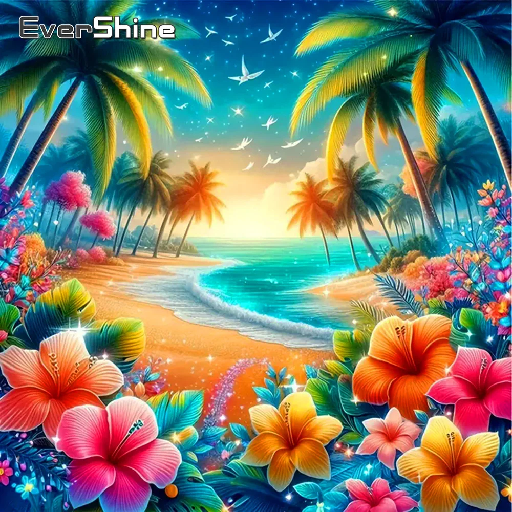 Evershine DIY Baum Diamant Malerei Landschaft Meer Handwerk Kit voller runder quadratischer Diamant Stickerei Blumen Handwerk
