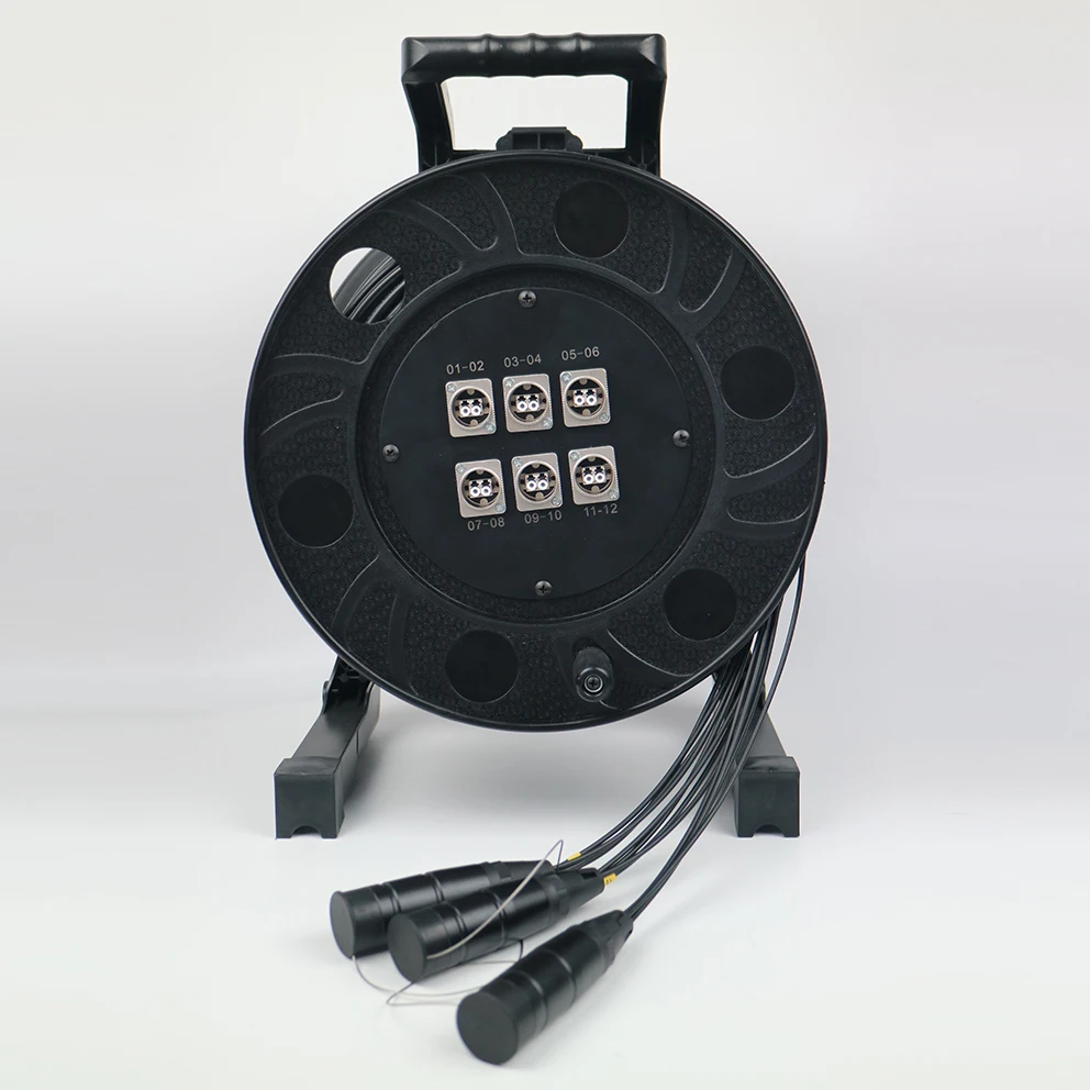 ABCCABLS 12CH-FO Fiber Optical Cable Single Mode Armored Outdoor Field Base Station-SC-LC-FC-ST Pigtail Metal OM3/OM4 IP65