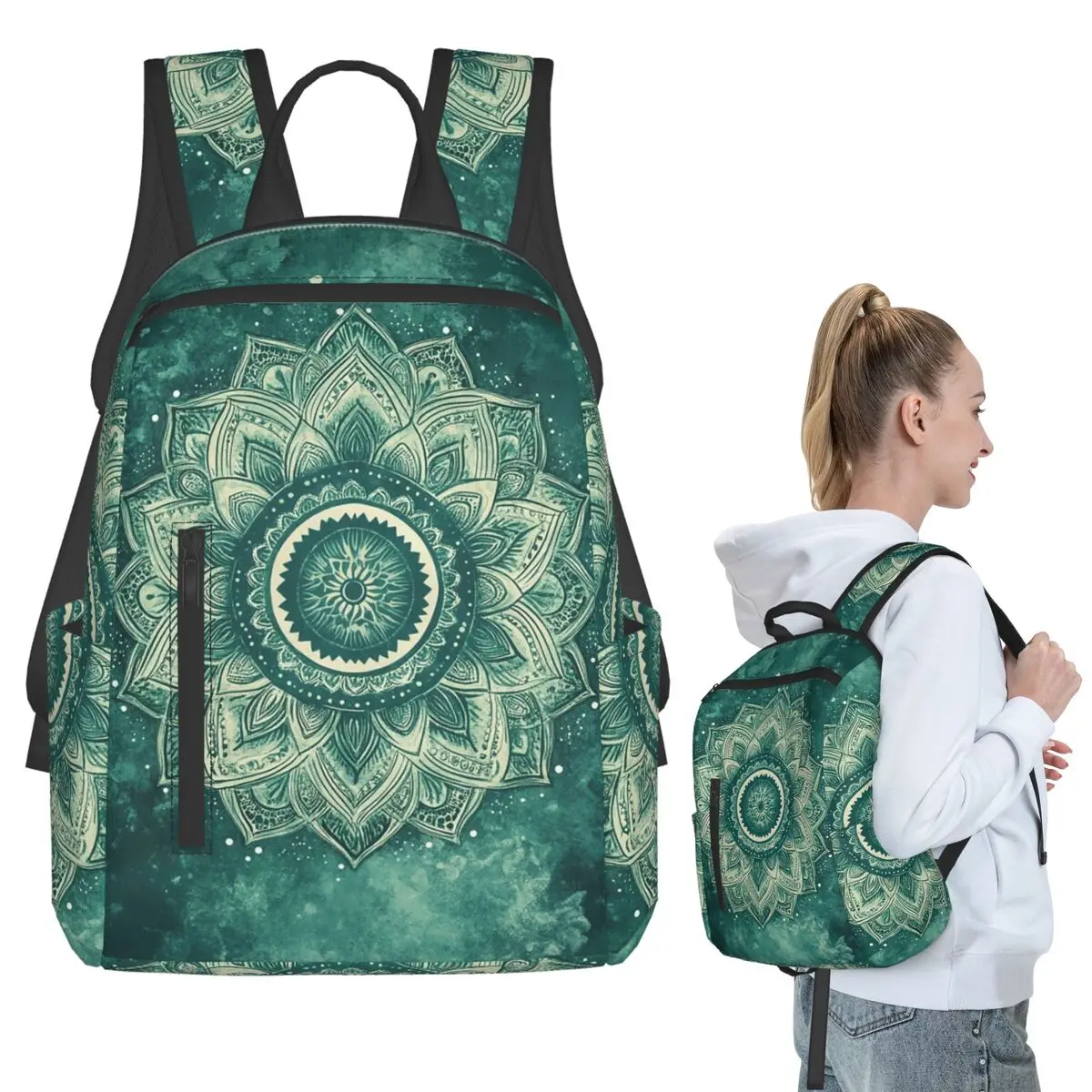 Mandala Bohemia Backpack Student BookBag Children School Bag Laptop Shoulder Bags Men Women