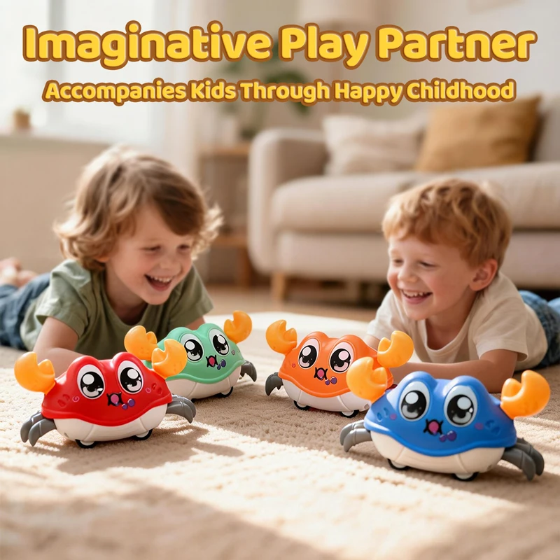 ของเล่นปูจำลองการสั่นสะเทือนสองทิศทาง ซ้าย-ขวา สำหรับเด็ก ของเล่นเสริมพัฒนาการเด็กเล็ก ฝึกการคลาน