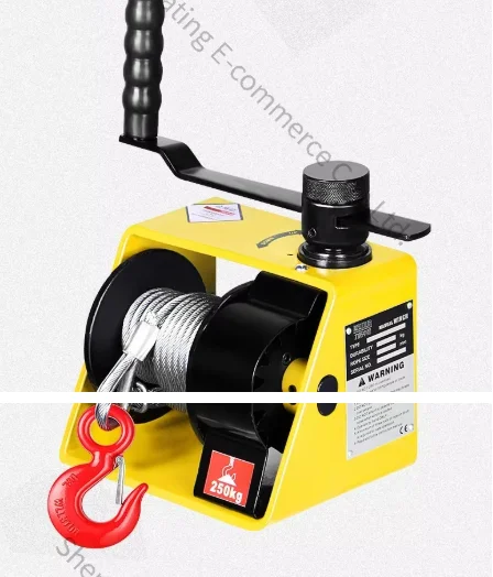 250kg 500kg Self-locking Hand Winch Turbo Worm Winch with Brakes Heavy Duty Hand Winch Tractor Small Crane