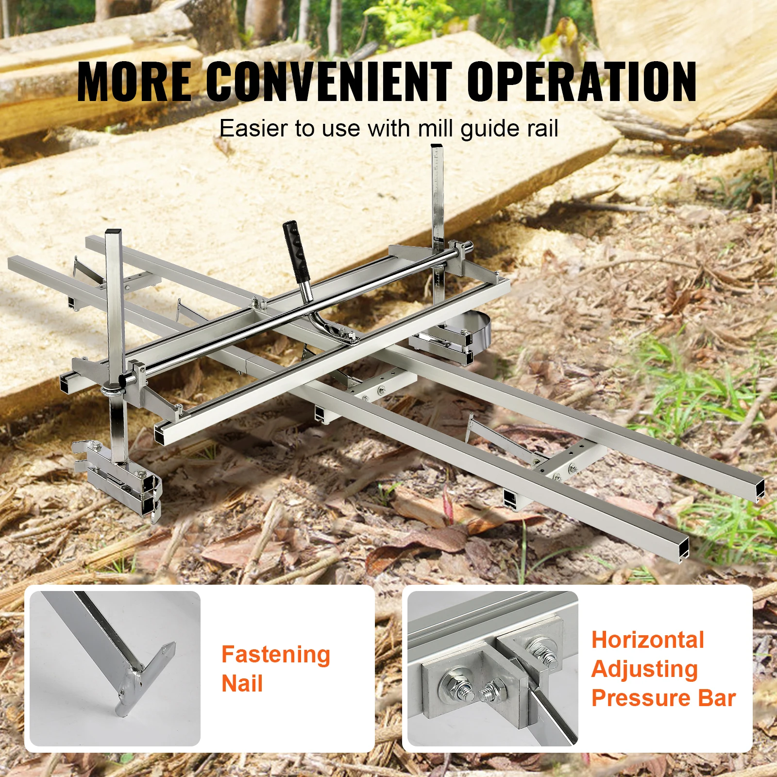 VEVOR Chainsaw Mill Planking Milling 14-36 Inch Guide Bar Wood Lumber Cutting Portable Sawmill Aluminum Steel Chain Saw Mill