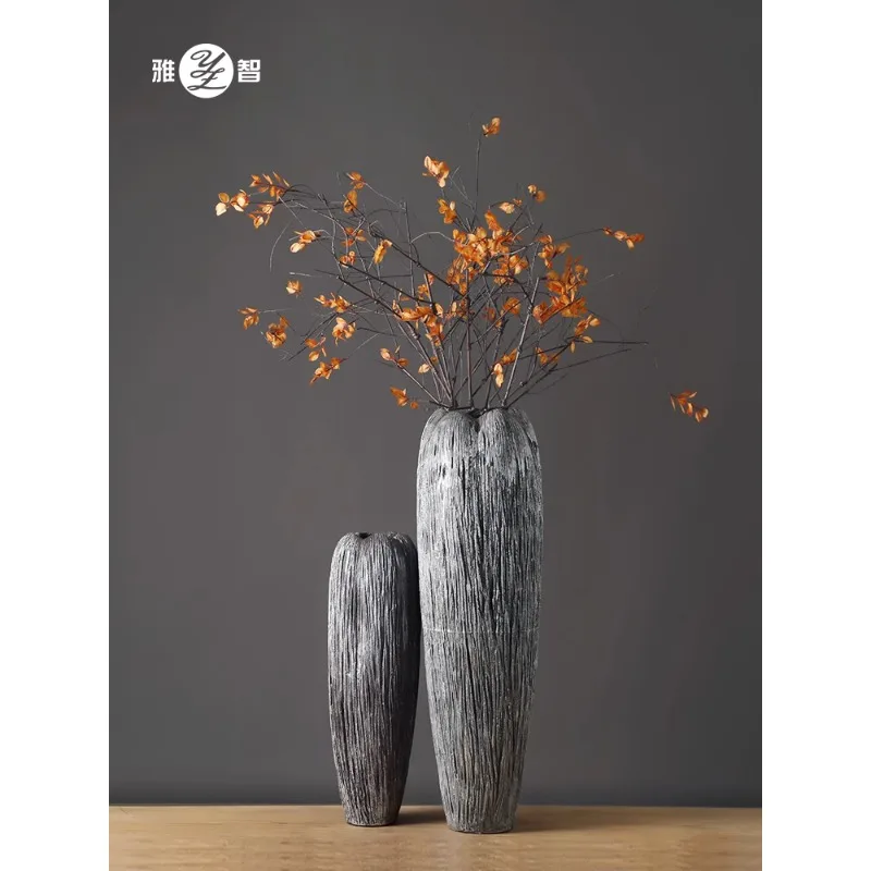 

Floor-to-ceiling tall vase ornament Chinese light luxury high-end hotel model room living room TV cabinet next to home decoratio