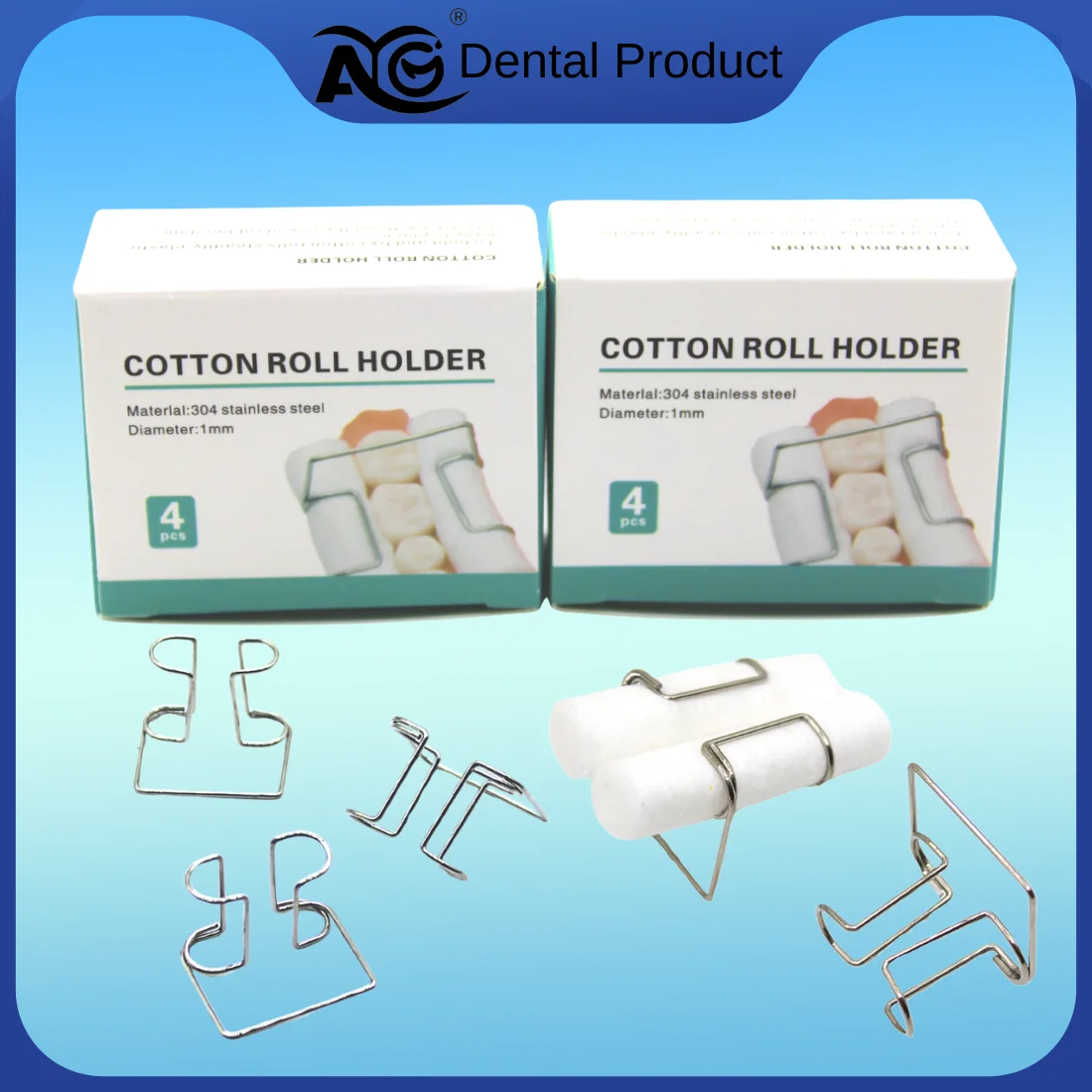 

AG 4pcs/box Dental Orthodontic Cotton Roll Clip Stainless Steel Autoclavable Cotton Roll Holder Dentistry Tools DentistSupplie