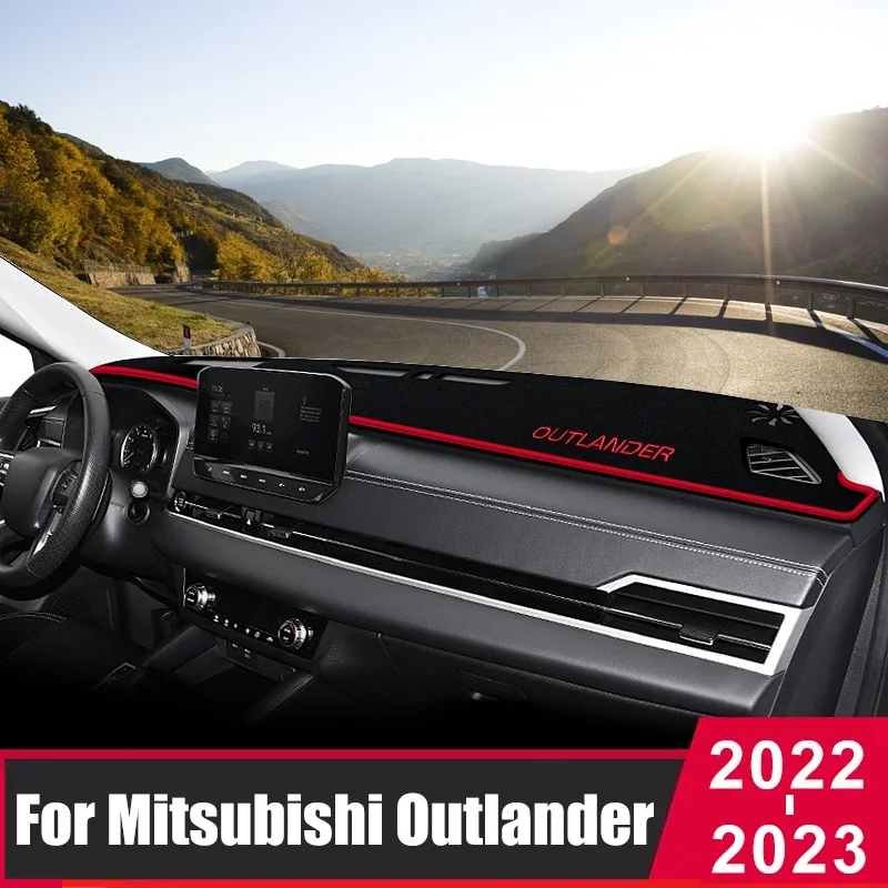 Car Accessories For Mitsubishi Outlander Phev 2022 2023 2024 Dashboard Cover Mat Auto Dash Sun Shade Carpets Anti-slip Protector