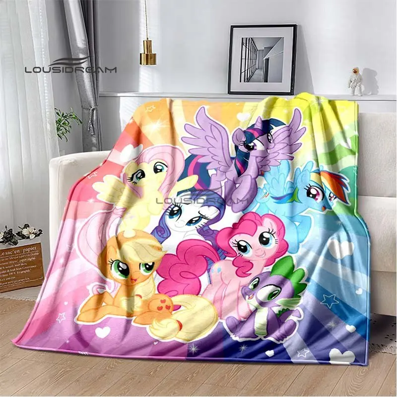 

Cute Pony Throws Blanket 3D printing Cartoon Blanket Bed Adults and Children Bedroom Living Room Decoration Sofa Warm Blanket