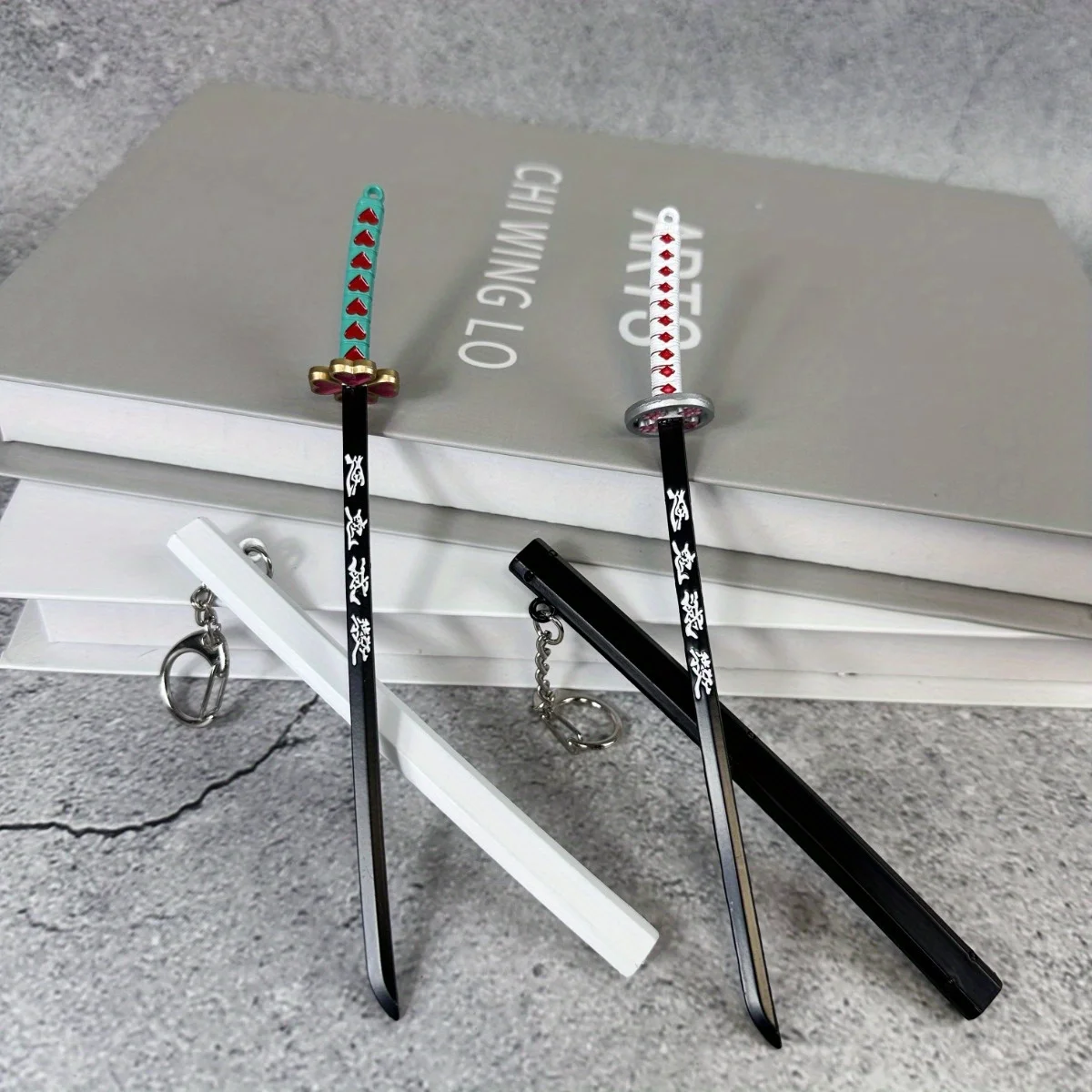 Figura de acción de Katana de Anime de 6 pulgadas, hoja de cuchillo Ninja pequeña de Metal, tamaño Real, Katana japonesa, espada samurái Original, regalo de decoración