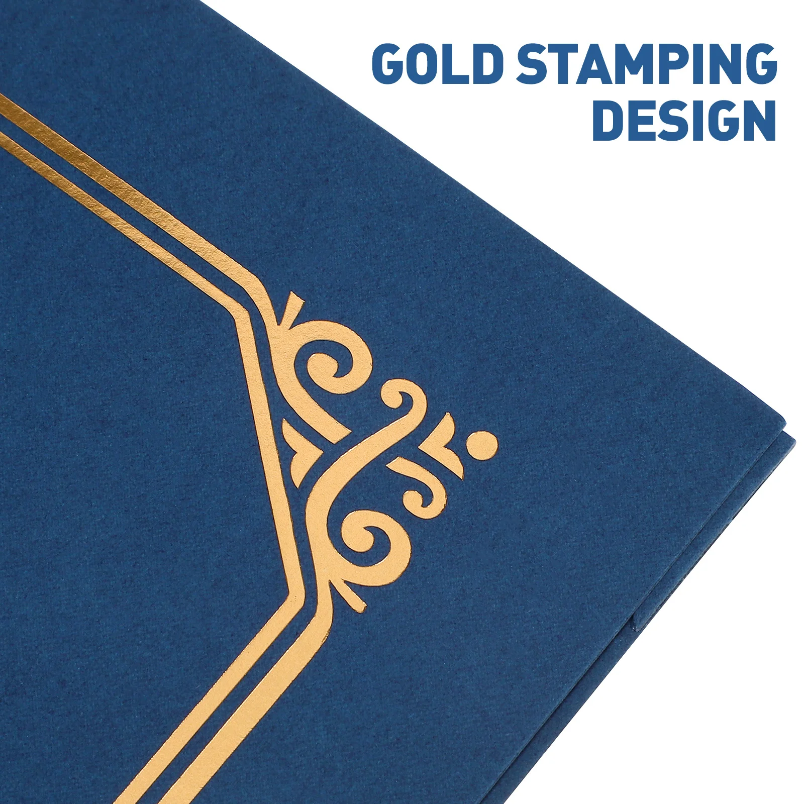 

4Pcs A4 Certificate Holders Navy Blue Golden Foil Border Elegant Diploma Covers Document Folders for Awards Home Office School
