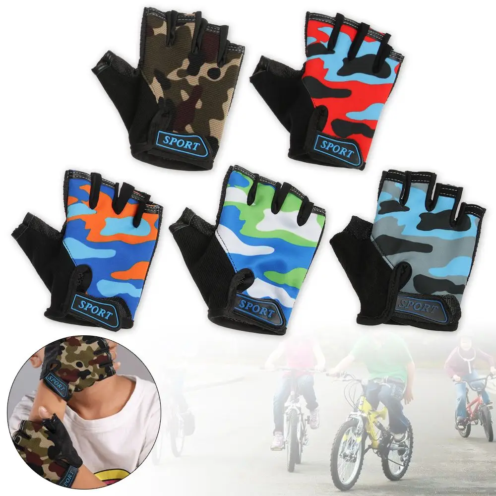 Breathable Cycling Non-slip Riding Equipment Child Bicycle Gloves  Children's Bike Gloves Half Finger Mittens