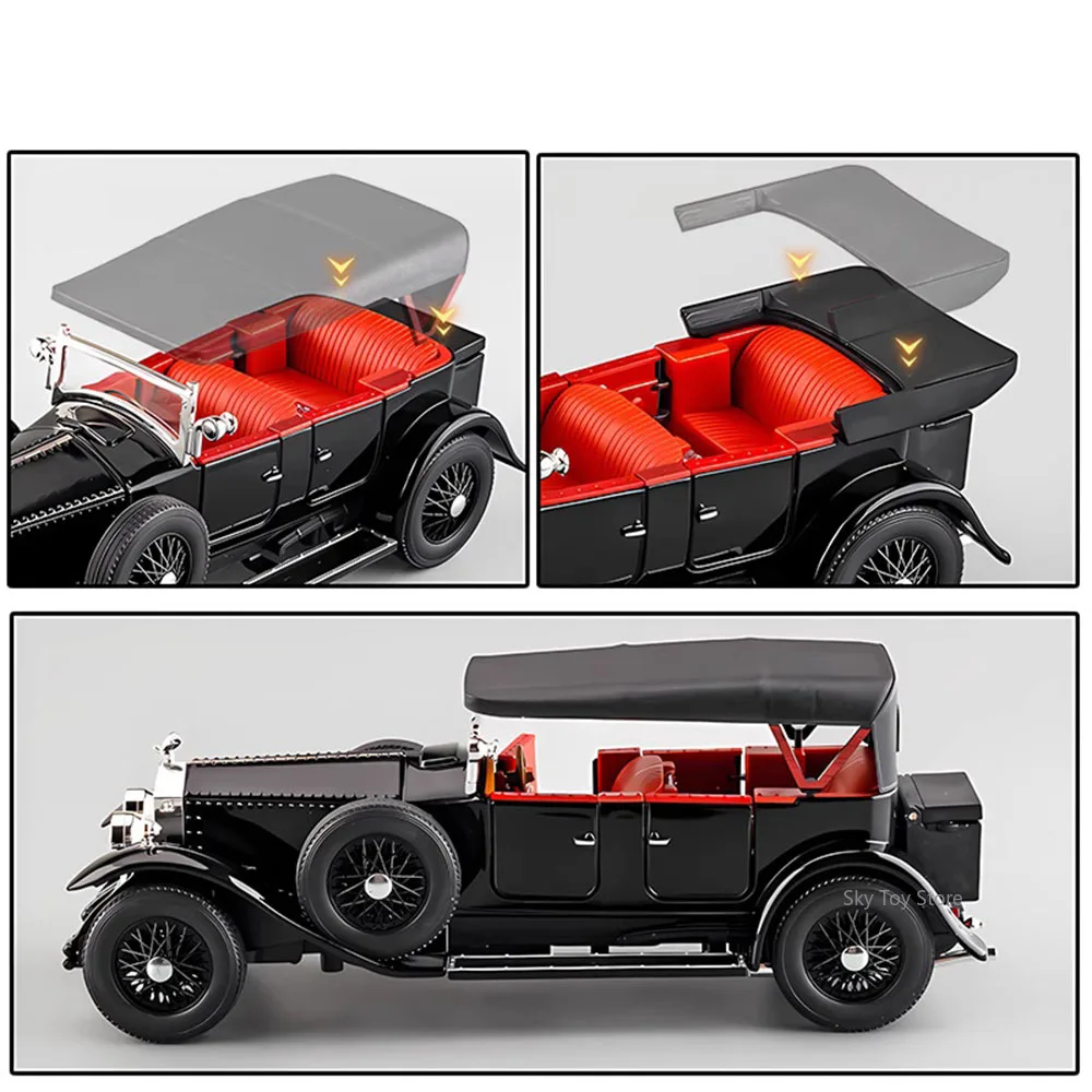 1:24 Rolls-Royce Phantom 300SL Modele Samochodów Zabawka Odlew Stop Otwierane Drzwi Dźwięk Światło Napęd Pull Back Samochód Vintage Kolekcjonerskie Ozdoby Prezent