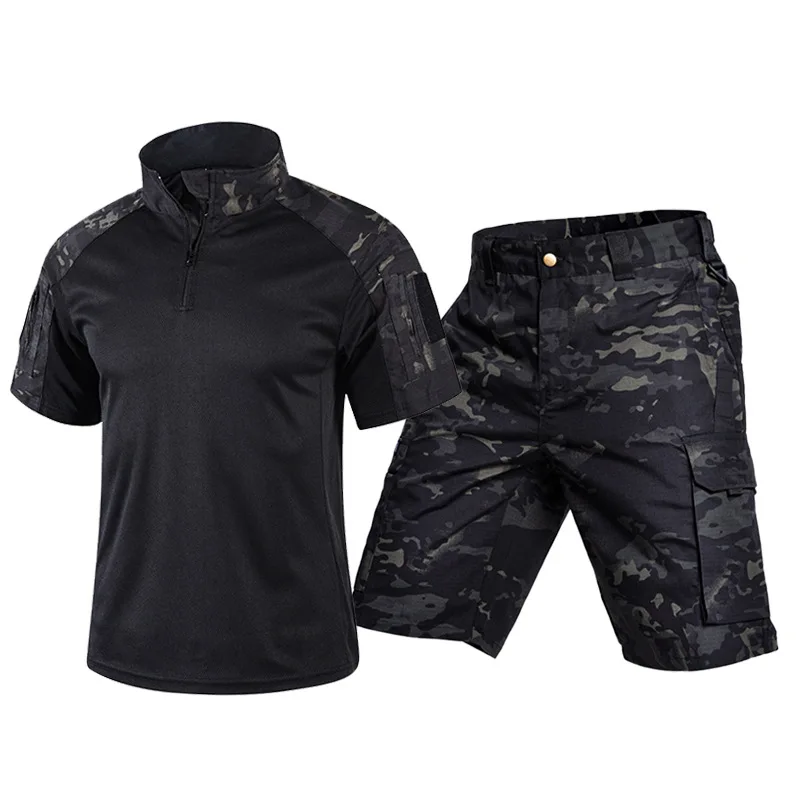 Summer camouflage suit, men's quick-drying and breathable outdoor training tactical tooling uniform