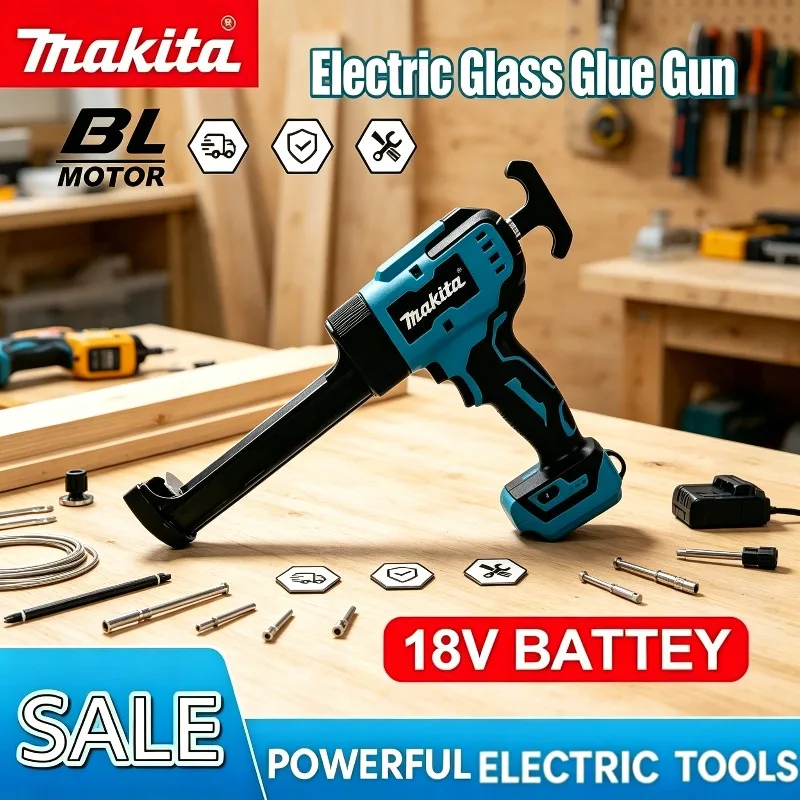 

Makita Cordless Electric Glass Glue Gun Sealant Tool for Glass Adhesive, Filling Glass Doors Windows, Also for Sewing