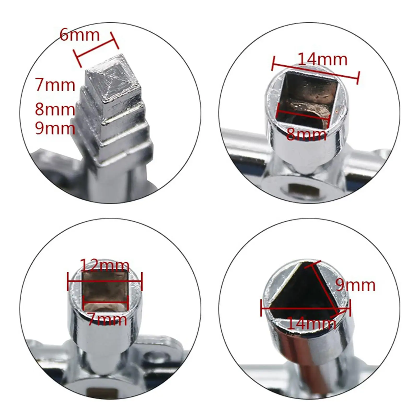 4 in 1 Multifunction Key Wrench Zinc Alloy Universal Cross Switch Key Water Key for Gas Electric Meter Cabinets Plumber Train