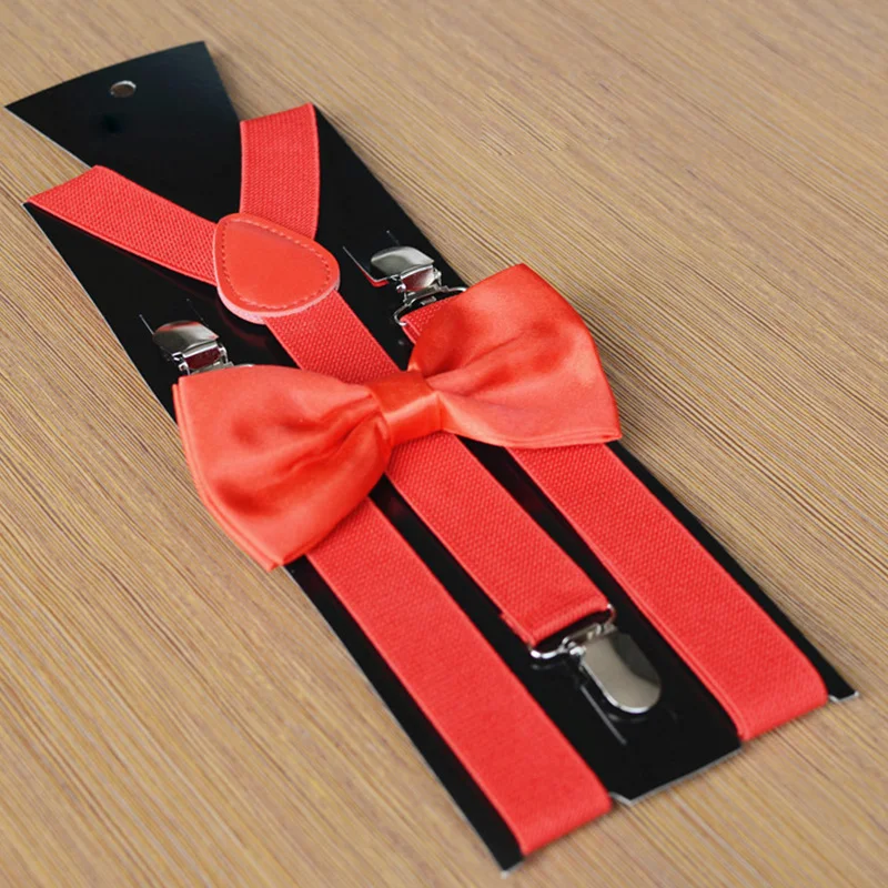 Men Matching Suspenders Braces&Bow Tie Sets Fancy Costume Colorful Elastic Adjustable Suspension For Shirt Accessories