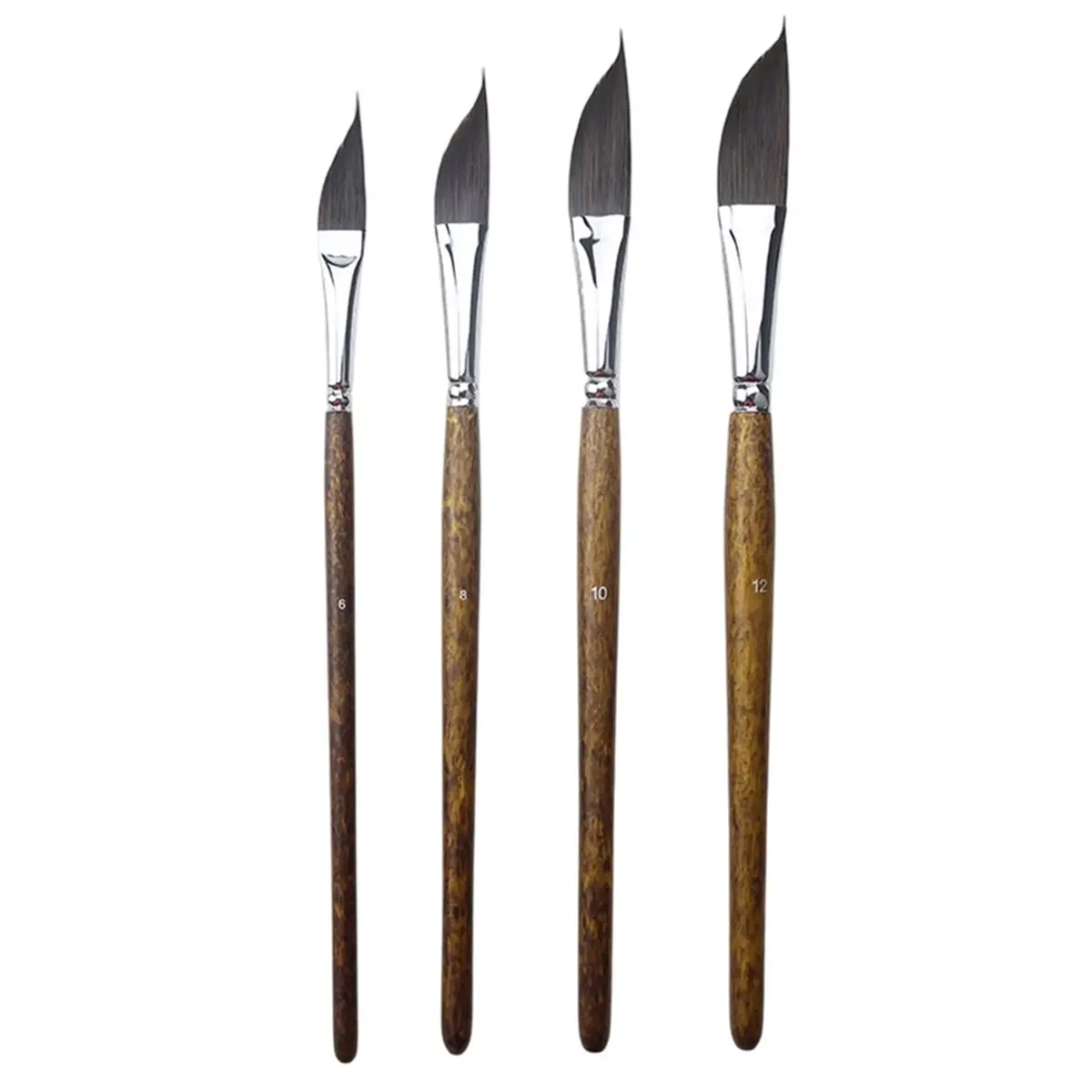 2026 New 4pcs Pull Wire Paint Brush Gouache Nylon Hair Knife-Shaped Watercolor Pen Set Hand-Painted Art Drawing Brush