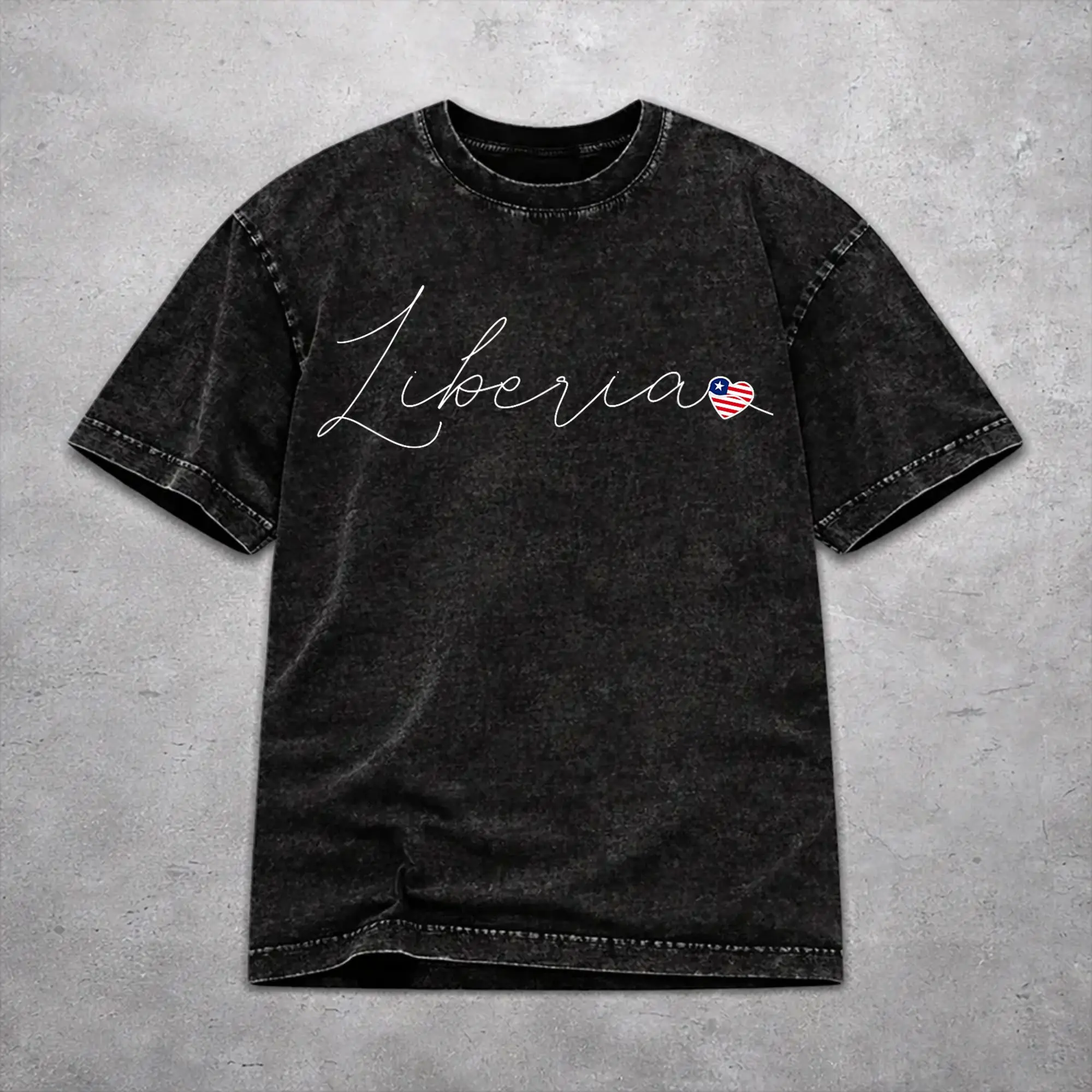 Liberia Independence Day Washed T Shirt Vintage Harajuku for Men Women  Hiphop T-Shirts Cotton