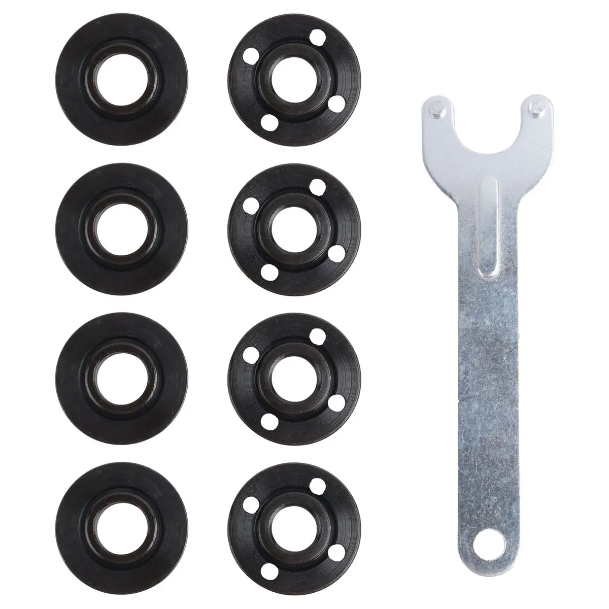 【Abrasives】 9Pcs Angle Grinder Flange Nut Angle Grinder Wrench Kit 5/8-11 Flange Metal Lock Nut for Grinder Parts
